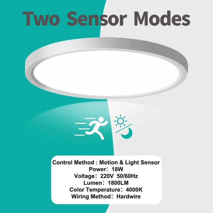 Modernes LED-Deckenlicht mit Bewegungs- & Lichtsensor