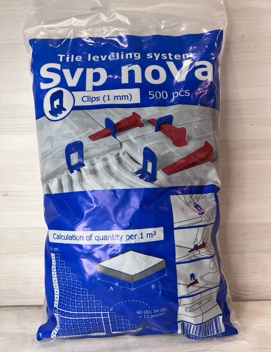 SVP Nova Fliesen Nivelliersystem 1mm, 1,5mm, 2mm Laschen Keile Verlegehilfe Set