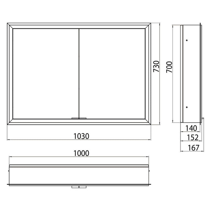 Emco Prime Facelift Spiegelschrank, 2 Türen Wandeinbau, silber eloxiert (949706193)