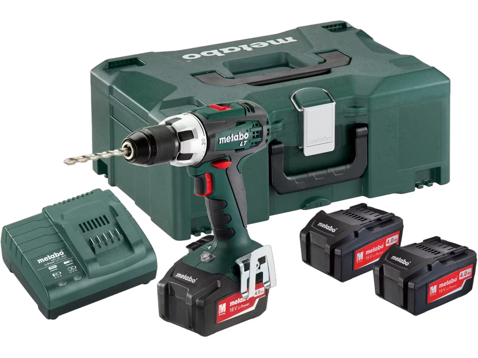 Metabo 18V Akku-Bohrschrauber-Set | 3x 4,0 Ah Akku | Ladegerät | MetaBOX | BS 18 LT